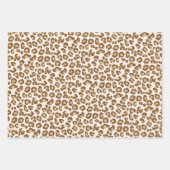 ヒョウ印刷、デニムブルー、クリーム、グレー ラッピングペーパーシート (正面2)