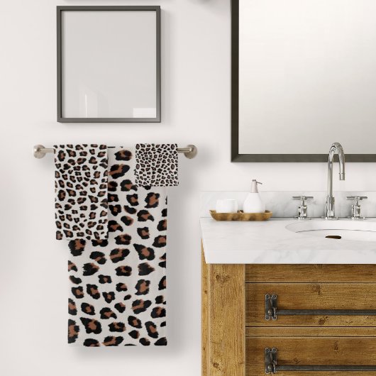 ヒョウ印刷 バスタオルセット