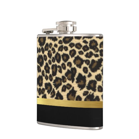 ヒョウ印刷 フラスク (左)
