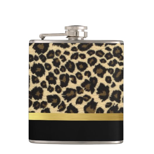 ヒョウ印刷 フラスク (正面)