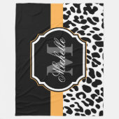 ヒョウ印刷 フリースブランケット (正面)