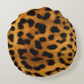 ヒョウ印刷 ラウンドクッション (裏面)
