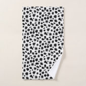 ヒョウ印刷、白黒 バスタオルセット (ハンドタオル)