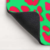 ヒョウ印刷（赤緑） マウスパッド (コーナー)