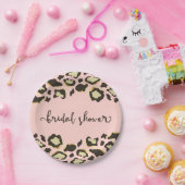 ヒョウ印刷 | 赤面ピンク | ブライダルシャワー ペーパープレート (パーティー)