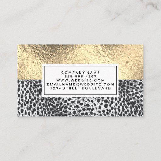 ヒョウ印刷 | 金箔カラーブロック 名刺 (裏面)