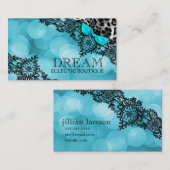 ヒョウ及びレースの水の真珠の紙の311夢 名刺 (正面/裏面)