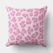 ヒョウ名門私立校風のピンク線 クッション (正面)