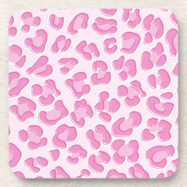 ヒョウ名門私立校風のピンク線 コースター