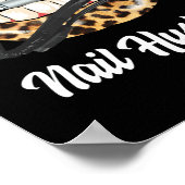 ヒョウ唇ネイリストドリルカッコいい爪、 ネイル ポスター (角)