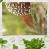 ヒョウ型きのこ茶タオル キッチンタオル (折り畳み)