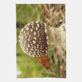 ヒョウ型きのこ茶タオル キッチンタオル (縦)