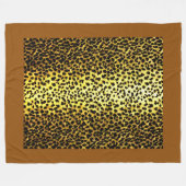 ヒョウ壁紙の写真 フリースブランケット (正面(横))