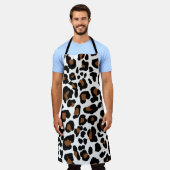 ヒョウ大きな猫ファーパターンプリント エプロン (着用した状態)