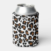 ヒョウ大きな猫ファーパターンプリント 缶クーラー (缶正面)