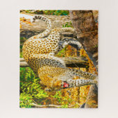 ヒョウ大きな猫。 ジグソーパズル (縦)