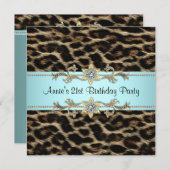 ヒョウ女性21歳パーティー 招待状 (正面/裏面)