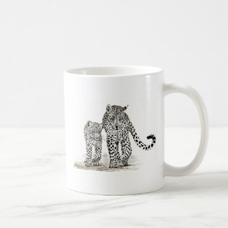ヒョウ家族のマグ コーヒーマグカップ
