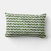 ヒョウ山形ブラックアンドグリーンプリント ランバークッション (裏面)