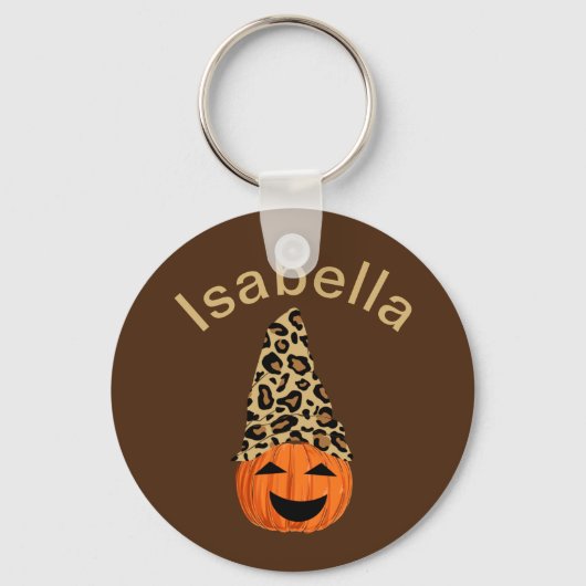 ヒョウ帽をかぶったカボチャ キーホルダー (正面)