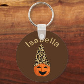 ヒョウ帽をかぶったカボチャ キーホルダー (正面)