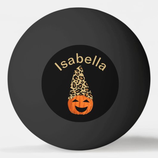 ヒョウ帽をかぶったカボチャ 卓球ボール (正面)