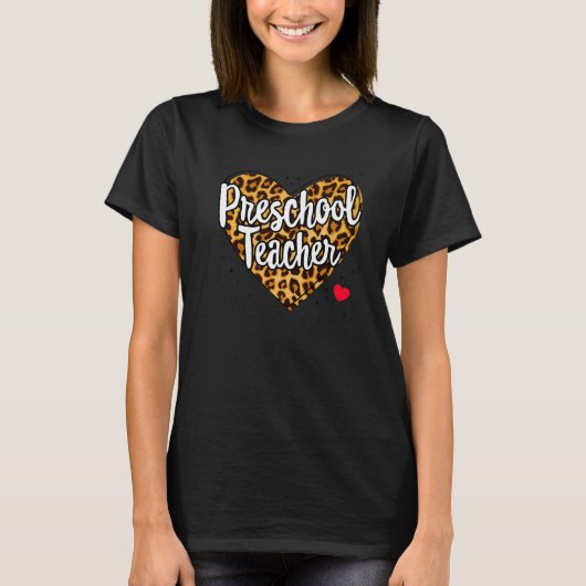 ヒョウ幼稚園先生バックスクールデイサービスアプリ Tシャツ (正面)