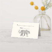 ヒョウ座席表エスコートカードアイボリー プレイスカード (裏面)