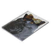 ヒョウ弓のグレー猫 ノートブック (左側)