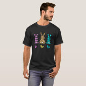 ヒョウ復活祭バニーラビットトリオかわいい復活祭 Tシャツ (正面フル)