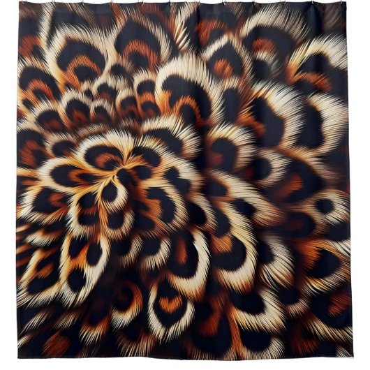 ヒョウ心地よいがジャングルに流れインスパイアる シャワーカーテン (正面)