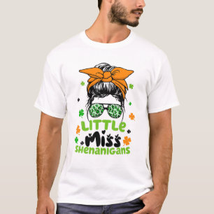 ヒョウ恋しく思リトルシェナニガンスMessy Bun With Sun Tシャツ