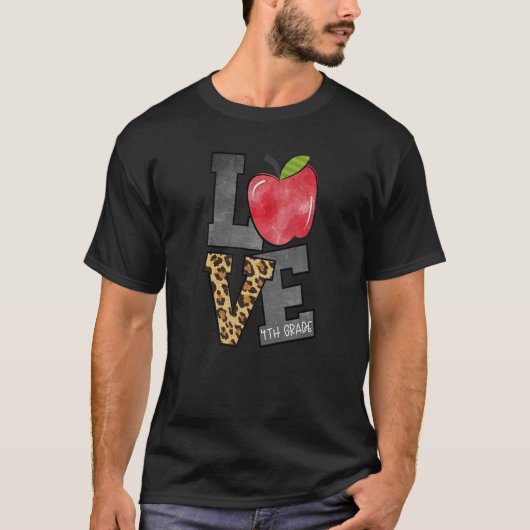 ヒョウ愛4年生先生学生バックシュ Tシャツ (正面)