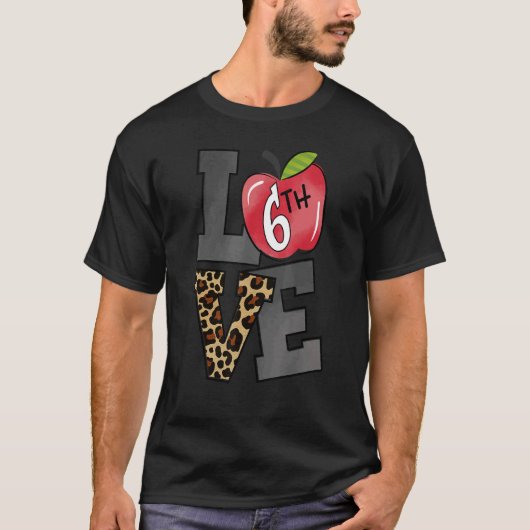 ヒョウ愛6年生先生学生バックシュ Tシャツ (正面)