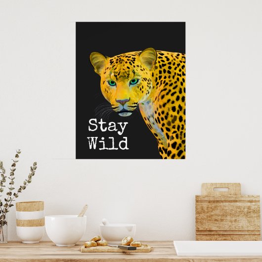 ヒョウ感動的ステイワイルドブラック ポスター (キッチン)