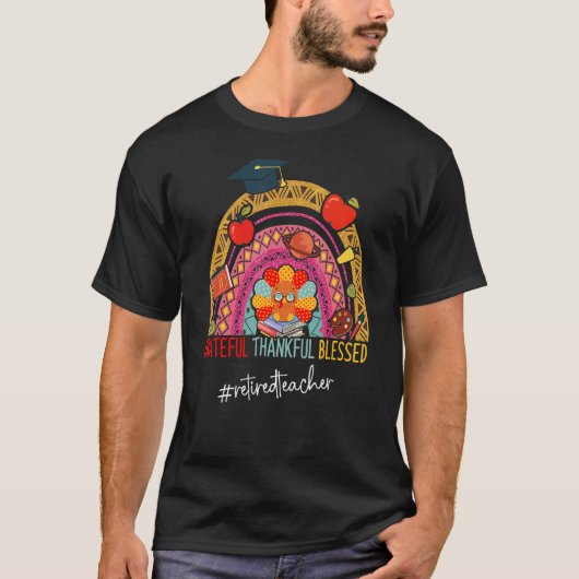 ヒョウ感謝感謝退職した先生レインボー Tシャツ (正面)