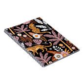 ヒョウ手のひらヴィンテージシームレスパターン ノートブック (右側)