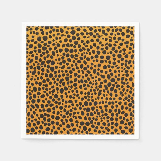 ヒョウ斑動物の皮膚パターン スタンダードカクテルナプキン (正面)