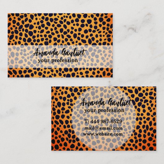 ヒョウ斑動物の皮膚パターン 名刺 (正面/裏面)