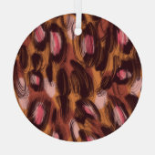 ヒョウ斑点アフリカ動物パターン ガラスオーナメント (裏面)