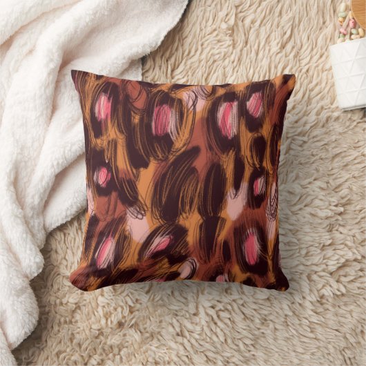 ヒョウ斑点アフリカ動物パターン クッション (ブランケット)