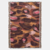 ヒョウ斑点アフリカ動物パターン スローブランケット (正面縦)