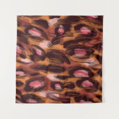 ヒョウ斑点アフリカ動物パターン タペストリー (正面(横))