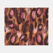 ヒョウ斑点アフリカ動物パターン フリースブランケット (正面(横))