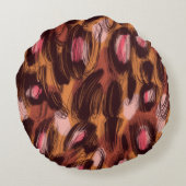 ヒョウ斑点アフリカ動物パターン ラウンドクッション (裏面)