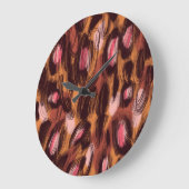 ヒョウ斑点アフリカ動物パターン ラージ壁時計 (傾斜)