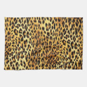 ヒョウ斑点カモフラージパタ絵画ーン キッチンタオル (横)