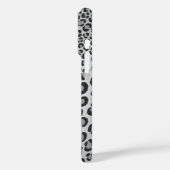 ヒョウ斑点グレーと黒のアニマルプリントパターン Case-Mate iPhoneケース (裏面 / 左)