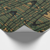 ヒョウ斑点ピーコック羽ジオメモダントリ ラッピングペーパー (角)
