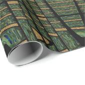 ヒョウ斑点ピーコック羽ジオメモダントリ ラッピングペーパー (ロールコーナー)